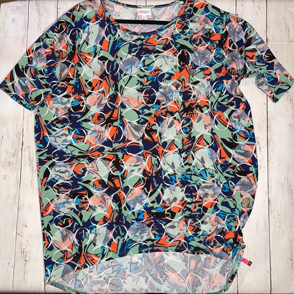 LuLaRoe Short Sleeve Large Tunic Navy hi low - Picture 1 of 8